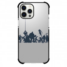 Avengers And Justice League Phone Case For iPhone Samsung Galaxy Pixel OnePlus Vivo Xiaomi Asus Sony Motorola Nokia - Avengers Justice League Silhouette On Gray Background