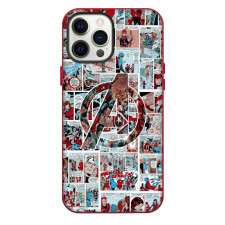 Avengers Phone Case For iPhone Samsung Galaxy Pixel OnePlus Vivo Xiaomi Asus Sony Motorola Nokia - Avengers Logo On Comic Background