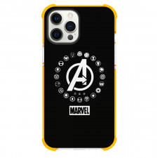 Avengers Phone Case For iPhone Samsung Galaxy Pixel OnePlus Vivo Xiaomi Asus Sony Motorola Nokia - Avengers Members Logo Black Background