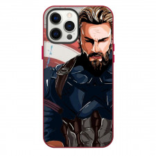 Captain America Phone short For iPhone Samsung Galaxy Pixel OnePlus Vivo Xiaomi Asus Sony Motorola Nokia - Captain America Portrait Comic Art