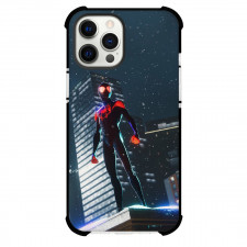 Spider Man Across The Spider Verse MIles Morales Phone Case For iPhone Samsung Galaxy Pixel OnePlus Vivo Xiaomi Asus Sony Motorola Nokia - MIles Morales Standing On Building In Snowfall