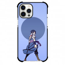 Naruto Sasuke Uchiha Phone Case For iPhone Samsung Galaxy Pixel OnePlus Vivo Xiaomi Asus Sony Motorola Nokia - Sasuke Uchiha Back Portrait On Blue Background