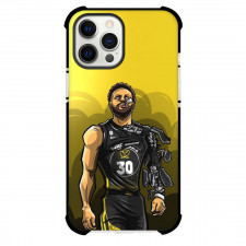 NBA Stephen Curry Phone Case For iPhone Samsung Galaxy Pixel OnePlus Vivo Xiaomi Asus Sony Motorola Nokia - Stephen Curry Cartoon With Robotic Hand Yellow Background