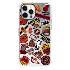 NBA Miami Heat Phone Case For iPhone Samsung Galaxy Pixel OnePlus Vivo Xiaomi Asus Sony Motorola Nokia - Heat Mania Sticker Collage Red Logos