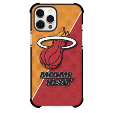NBA Miami Heat Phone Case For iPhone Samsung Galaxy Pixel OnePlus Vivo Xiaomi Asus Sony Motorola Nokia - Team Logo On Orange and Red Background