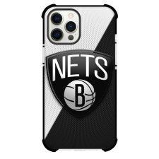 NBA Brooklyn Nets Phone Case For iPhone Samsung Galaxy Pixel OnePlus Vivo Xiaomi Asus Sony Motorola Nokia - Team Logo On Grey and Black Background