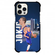 NBA Nikola Jokic Phone Case For iPhone Samsung Galaxy Pixel OnePlus Vivo Xiaomi Asus Sony Motorola Nokia - Nikola Jokic Portrait On Blue City Background