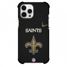 NFL New Orleans Saints Phone Case For iPhone Samsung Galaxy Pixel OnePlus Vivo Xiaomi Asus Sony Motorola Nokia - Team Logo On Black Background