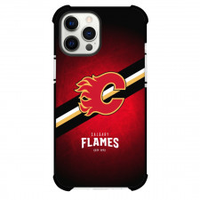 NHL Calgary Flames Phone Case For iPhone Samsung Galaxy Pixel OnePlus Vivo Xiaomi Asus Sony Motorola Nokia - Team Logo Stripe Background