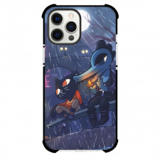 Night In The Woods Phone Case For iPhone Samsung Galaxy Pixel OnePlus Vivo Xiaomi Asus Sony Motorola Nokia - Night In The Woods Beatrice Santello And Mae Borowski Sitting Under Rain