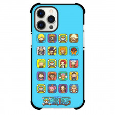 One Piece Phone Case For iPhone Samsung Galaxy Pixel OnePlus Vivo Xiaomi Asus Sony Motorola Nokia - One Piece Chibi Characters Icon On Blue Background