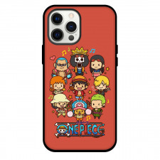 One Piece Straw Hat Pirates Phone Case For iPhone Samsung Galaxy Pixel OnePlus Vivo Xiaomi Asus Sony Motorola Nokia - Straw Hat Pirate Chibi Members Singing Orange Background