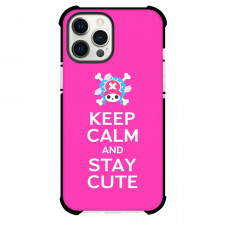 One Piece Chopper Phone Case For iPhone Samsung Galaxy Pixel OnePlus Vivo Xiaomi Asus Sony Motorola Nokia - Chopper Keep Calm And Stay Cute Pink Background