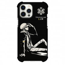 One Piece Trafalgar D Water Law  Phone Case For iPhone Samsung Galaxy Pixel OnePlus Vivo Xiaomi Asus Sony Motorola Nokia - Trafalgar D Water Law  Black And White Sitting Side Portrait