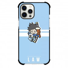 One Piece Law Phone Case For iPhone Samsung Galaxy Pixel OnePlus Vivo Xiaomi Asus Sony Motorola Nokia - Law Chibi Eating Rice Ball Blue Blackground