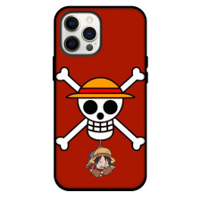 One Piece Luffy Phone Case For iPhone Samsung Galaxy Pixel OnePlus Vivo Xiaomi Asus Sony Motorola Nokia - Luffy Hanging And Eating Red Background