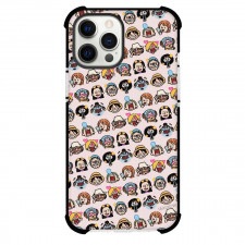 One Piece Straw Hat Pirate Phone Case For iPhone Samsung Galaxy Pixel OnePlus Vivo Xiaomi Asus Sony Motorola Nokia - Straw Hat Pirate Chibi Avator Pattern Art On Pink Background