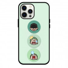 One Piece Zoro Phone Case For iPhone Samsung Galaxy Pixel OnePlus Vivo Xiaomi Asus Sony Motorola Nokia - Zoro Sleeping Laughing Shocking Icons On Green Background
