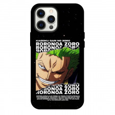 One Piece Zoro Phone Case For iPhone Samsung Galaxy Pixel OnePlus Vivo Xiaomi Asus Sony Motorola Nokia - Zoro Intoduction Poster Black Background