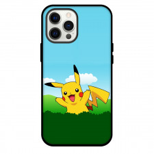 Pokemon Pikachu Phone Case For iPhone Samsung Galaxy Pixel OnePlus Vivo Xiaomi Asus Sony Motorola Nokia - Happy Pikachu Standing On The Grass