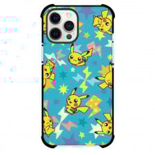 Pokemon Pikachu Phone Case For iPhone Samsung Galaxy Pixel OnePlus Vivo Xiaomi Asus Sony Motorola Nokia - Pikachu Pattern Art On Cyan Background
