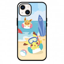 Pokemon Pikachu Phone Case For iPhone Samsung Galaxy Pixel OnePlus Vivo Xiaomi Asus Sony Motorola Nokia - Pikachu And Eevee At The Beach