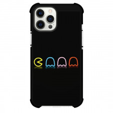 Pac-Man Phone Case For iPhone Samsung Galaxy Pixel OnePlus Vivo Xiaomi Asus Sony Motorola Nokia - Pac-Man Hungry Neon Sign On Black Background
