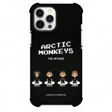 Arctic Monkeys Phone Case For iPhone Samsung Galaxy Pixel OnePlus Vivo Xiaomi Asus Sony Motorola Nokia - Arctic Monkeys Members in Pixel Art On Black Background