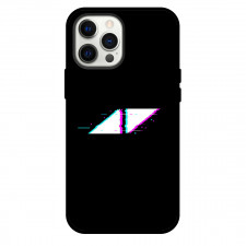 Avicii Phone Case For iPhone Samsung Galaxy Pixel OnePlus Vivo Xiaomi Asus Sony Motorola Nokia - Glitch Avicii Logo On Black Background