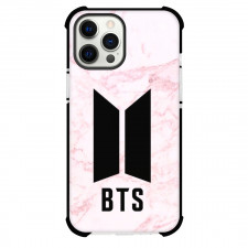BTS Phone Case For iPhone Samsung Galaxy Pixel OnePlus Vivo Xiaomi Asus Sony Motorola Nokia - BTS Logo On Pink Background