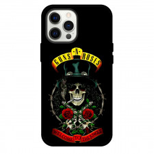 Guns N Roses Phone Case For iPhone Samsung Galaxy Pixel OnePlus Vivo Xiaomi Asus Sony Motorola Nokia - Guns N Roses Logo On Skull Black Background