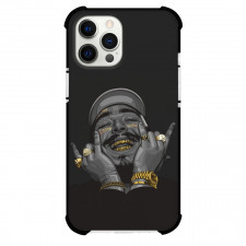 Post Malone Phone Case For iPhone Samsung Galaxy Pixel OnePlus Vivo Xiaomi Asus Sony Motorola Nokia - Post Malone Smiling Black and Gold Pop Art