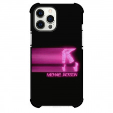 Michael Jackson Phone Case For iPhone Samsung Galaxy Pixel OnePlus Vivo Xiaomi Asus Sony Motorola Nokia - Michael Jackson Signature Dance Pink Neon On Black Background