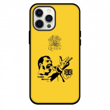 Queen Phone Case For iPhone Samsung Galaxy Pixel OnePlus Vivo Xiaomi Asus Sony Motorola Nokia - Queen Freddie Mercury Illustration Yellow Background
