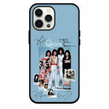 Queen Phone Case For iPhone Samsung Galaxy Pixel OnePlus Vivo Xiaomi Asus Sony Motorola Nokia - Queen Vintage 70's Poster With Polaroid On Blue Background