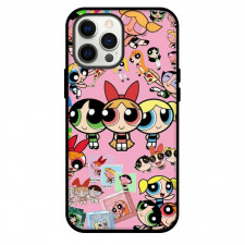The Powerpuff Girls Phone Case For iPhone Samsung Galaxy Pixel OnePlus Vivo Xiaomi Asus Sony Motorola Nokia - The Powerpuff Girls Sticker On Pink Background