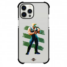 Street Fighter Kage Guile Phone Case For iPhone Samsung Galaxy Pixel OnePlus Vivo Xiaomi Asus Sony Motorola Nokia - Guile Standing On Green Stripe Background