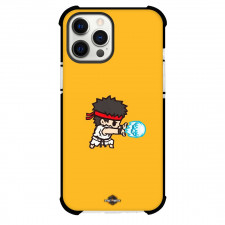 Street Fighter Ryu Phone Case For iPhone Samsung Galaxy Pixel OnePlus Vivo Xiaomi Asus Sony Motorola Nokia - Ryu Hadouken Chibi Art On Orange Background