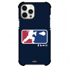 Street Fighter Ryu Phone Case For iPhone Samsung Galaxy Pixel OnePlus Vivo Xiaomi Asus Sony Motorola Nokia - Ryu Hadouken Attack Crossover MLB Logo On Blue Background