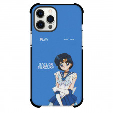 Sailor Moon Mercury Phone Case For iPhone Samsung Galaxy Pixel OnePlus Vivo Xiaomi Asus Sony Motorola Nokia - Sailor Mercury Standing On Blue Background