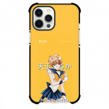 Sailor Moon Uranus Phone Case For iPhone Samsung Galaxy Pixel OnePlus Vivo Xiaomi Asus Sony Motorola Nokia - Sailor Uranus Standing On Yellow Background