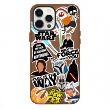 Star Wars Phone Case For iPhone Samsung Galaxy Pixel OnePlus Vivo Xiaomi Asus Sony Motorola Nokia - Star Wars Characters Mania Sticker Collage Text