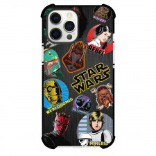 Star Wars Phone Case For iPhone Samsung Galaxy Pixel OnePlus Vivo Xiaomi Asus Sony Motorola Nokia - Star Wars Characters Mania Sticker Collage On Black
