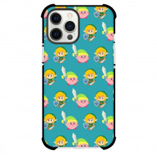 The Legend of Zelda Phone Case For iPhone Samsung Galaxy Pixel OnePlus Vivo Xiaomi Asus Sony Motorola Nokia - The Legend of Zelda Chibi Pattern Art On Cyan Background