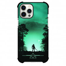 The Legend of Zelda Link Phone Case For iPhone Samsung Galaxy Pixel OnePlus Vivo Xiaomi Asus Sony Motorola Nokia - Link Silhouette On Green Lighting
