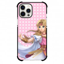 The Legend of Zelda Princess Zelda Phone Case For iPhone Samsung Galaxy Pixel OnePlus Vivo Xiaomi Asus Sony Motorola Nokia - Princess Zelda On White Polka Dots Pink Background