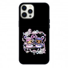 Tokidoki Phone Case For iPhone Samsung Galaxy Pixel OnePlus Vivo Xiaomi Asus Sony Motorola Nokia - DonutiniAnd Chocotella Portrait In Black Background