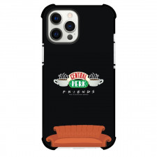 Friends TV Show Phone Case For iPhone Samsung Galaxy Pixel OnePlus Vivo Xiaomi Asus Sony Motorola Nokia - Friends TV Show Central Perk Logo And Couch Black Background