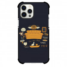 Friends TV Show Phone Case For iPhone Samsung Galaxy Pixel OnePlus Vivo Xiaomi Asus Sony Motorola Nokia - Friends TV Show Icons And Quotes On Black Background