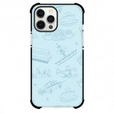 Friends TV Show Phone Case For iPhone Samsung Galaxy Pixel OnePlus Vivo Xiaomi Asus Sony Motorola Nokia - Friends TV Show Pattern Art On Blue Background